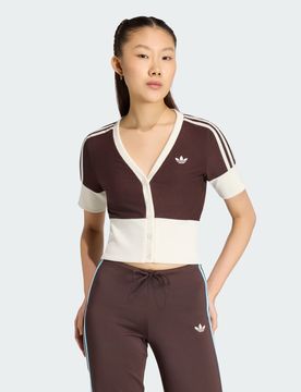 Collo a V camicia con bottoni Aurora Coffee
