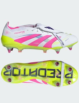 Scarpe da calcio Predator Elite Fold-Over Tongue Soft Ground 41 1/3 Cloud White / Lucid Pink / Lucid Lemon