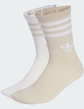 Calzini 3-Strisce Glitter Crew 2 Paia 43-45 Ice Gold Met. / White