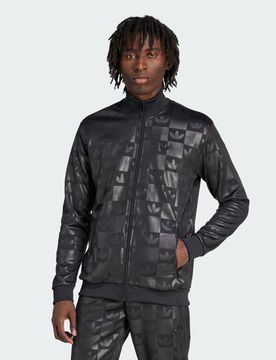 Monogram All Over Print Regular Track Top Black
