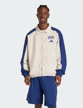 COACH JACKET COLLEGE Beige / Dark Blue