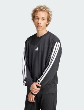 Felpa Essentials 3-Stripes French Terry XL Black / White