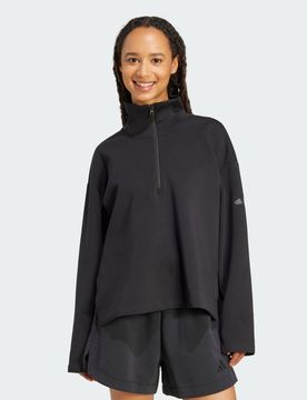 Felpa Soft Lux con zip da Â¼ L Black
