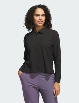 Beyond The Course Long Sleeve Loose Polo Shirt Black