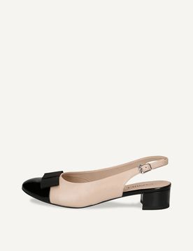 CAPRICE sling pumps, , made of Leather/synsthetik/textile with Block heel, Size 38.5