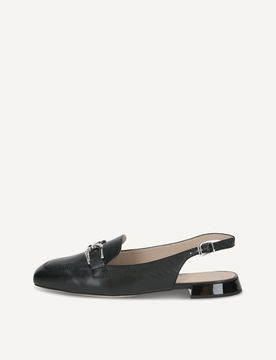 CAPRICE sling pumps, , made of Leather with Trapeze heel, Size 37
