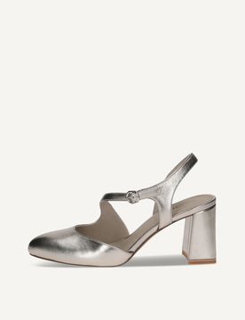 CAPRICE sling pumps, , made of Leather with Trapeze heel, Size 38.5