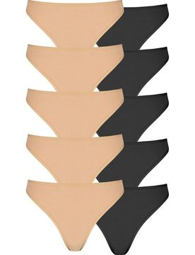 PETITE FLEUR Tanga beige / negro