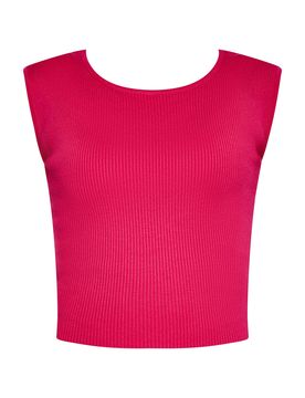 Nascita Top de punto fucsia