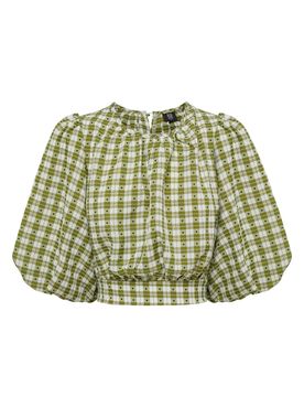 REUX Top 'GENIE' verde / blanco