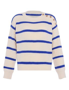 Faina Jersey azul / blanco lana