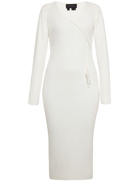 NAEMI Vestido de punto blanco lana