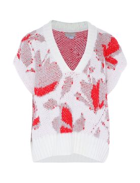 Jalene Jersey rojo / blanco lana
