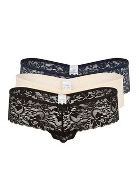 LASCANA Tanga beige / azul / negro