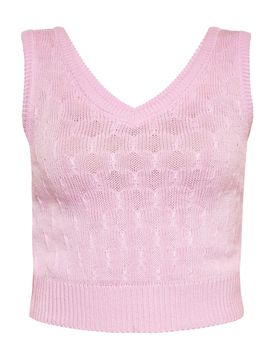 Swirly Chaleco de punto rosa