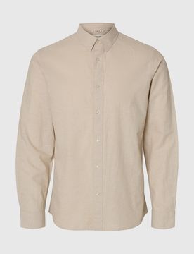 SELECTED Camisa beige moteado