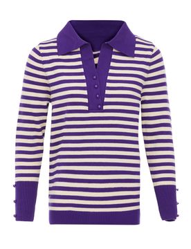Swirly Jersey beige / lila oscuro
