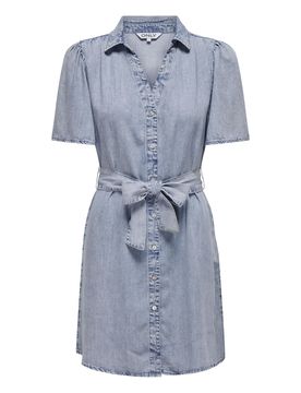 ONLY Vestido camisero azul denim
