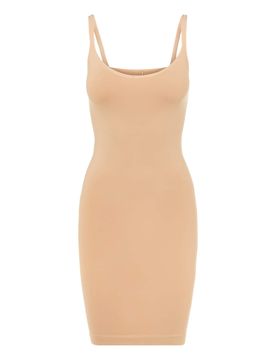 PIECES Vestido de corpiño beige