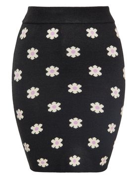 Swirly Falda lila / negro / blanco