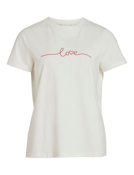 VILA Camiseta 'PURE' rosa / blanco
