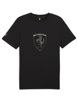 T-Shirt Ferrari Race Tonal Big Shield - Noir - male - Size: XS