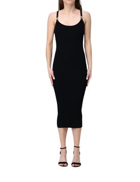 Vestito midi a tubino Donna con accessorio oro