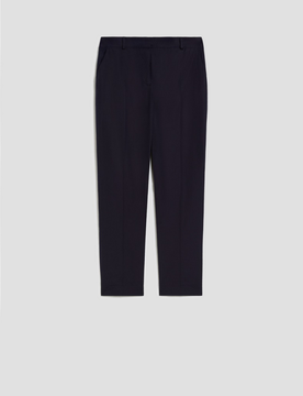 Pantaloni capri in popeline donna blu
