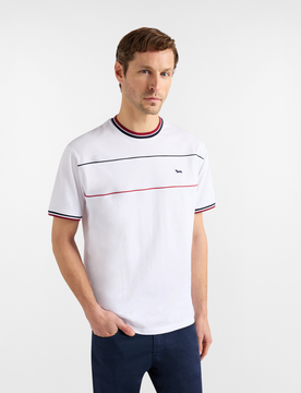 Harmont&blaine t-shirt relaxed con piping uomo bianco