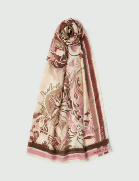 Foulard donna misto seta terracotta