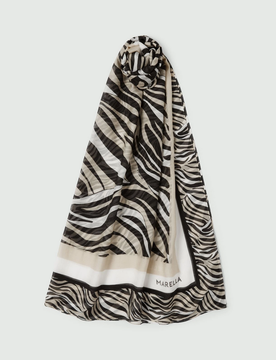 Foulard misto seta donna beige