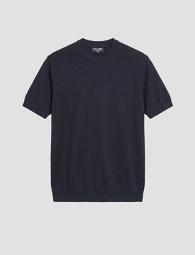Maglia misto seta uomo blue marine