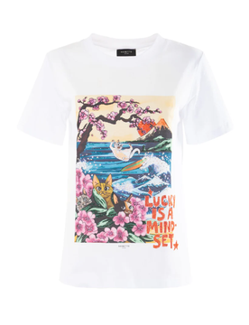 T-shirt con stampa donna bianco