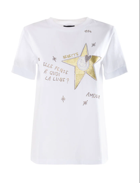 NENETTE t-shirt stella donna bianco