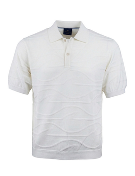 Polo con rilievo uomo panna