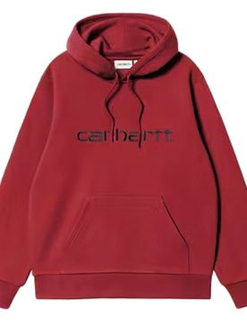 Felpa hooded carhartt sweat - scarlet / graphite
