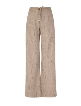 Pantaloni donna d.exterior - gessato soft pant coulise largo - bianco