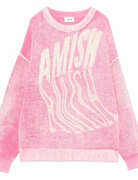 Maglione crew cropped print logo - big bubble