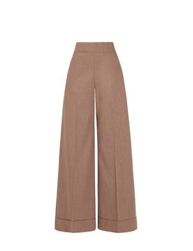 Pantaloni donna d.exterior - lino cangiante pant palazzo risv. - marrone