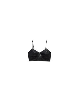 Crop top Carly Donna in ecopelle