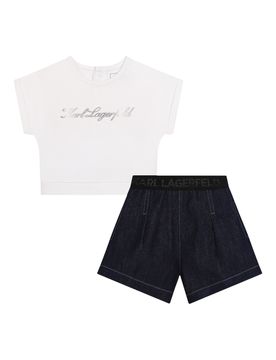 Completo Bambina Shorts e t-shirt di jeans