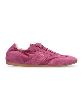 Sneakers Donna Darcey 01 in Suede e Nylon con Lacci in Raso Fucsia