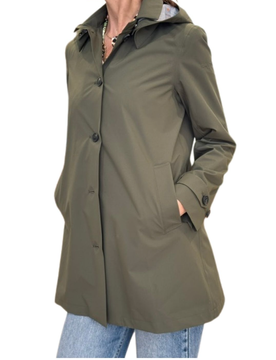 Impermiabile con cappuccio Donna April Snake Green