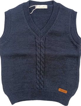 Gilet In Filo Blu 105425