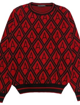 Maglione Rosso/nero R003 Girocollo W00055