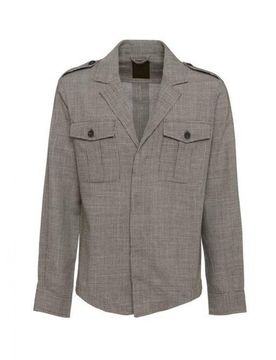 Overshirt Militare Piede De Poul Bianco E Moro OF1S2S1J007/434 MORO