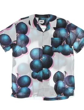 Camicia Manica Corta Uomo Blueberries Woven White/multi