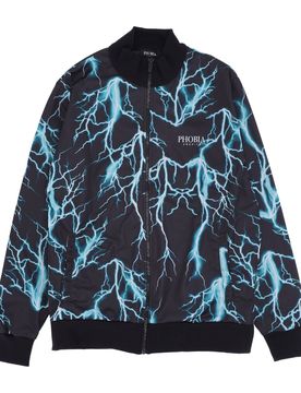 Giacca Tuta Uomo All Over Lightning Sweatshirt Black/lightblue