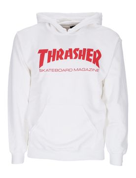 Felpa Cappuccio Uomo Skatemag Hood White/red