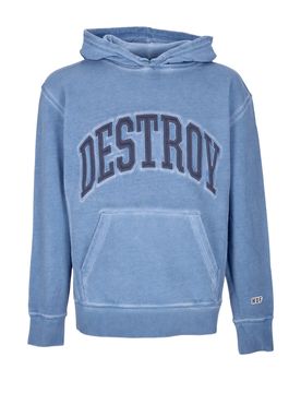 Felpa Cappuccio Uomo Destroy Rebuild Fader Hoodie Blue